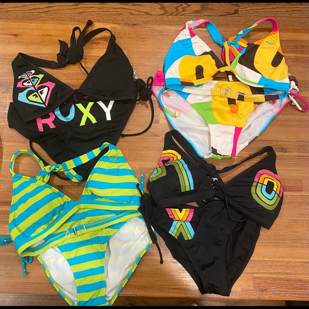 Lot of ROXY Bikinis, M Top, L Bottom